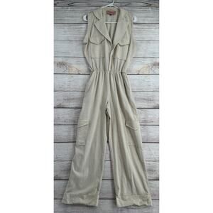 Rayane Bacha Sleeveless Cargo Jumpsuit Women's‎ Size 40/US 9 Beige